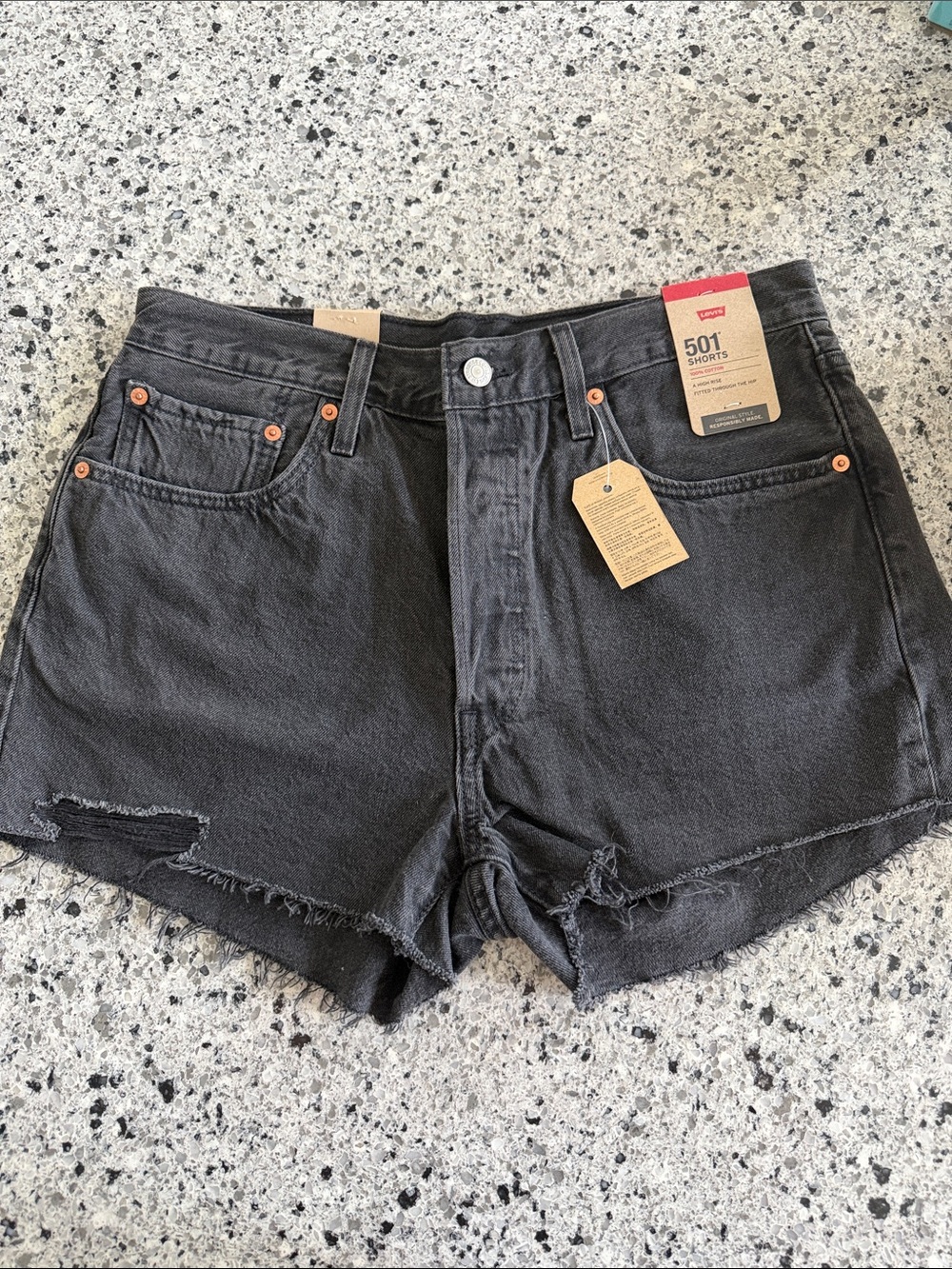 Levi's Black 501 Cutoff Denim Shorts